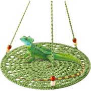 HEJULIK Reptile Hammock Swing Hanging Bed, Cute Lizard Swing Toy, Cotton Lizard Bed, Reptile Summer Bed for Bearded Dragon Leopard Gecko Lizard Birds Parrots Rats