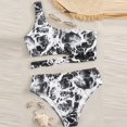 thumbnail image 2 of Plus Size Swimsuit Women‘S Sexy High Breast Contrast Gradient Split Bikini Sete Piece Swimsuit, 2 of 4