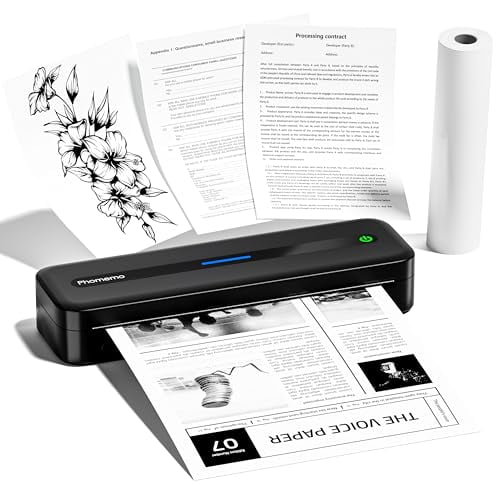 Impresora portátil inalámbrica Phomemo M832 para viajes, impresora térmica sin tinta con Bluetooth, compatible con papel tamaño carta (8,5 x 11 pulgadas), papelera integrada, compatible con teléfono y