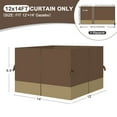 thumbnail image 2 of Aoodor 12' x 14' Gazebo Curtain Set Protecting Privacy Side Walls 4 Panels, Curtain Only - Brown and Khaki, 2 of 11