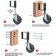 thumbnail image 5 of Ruedas para portones con absorción de impactos, ruedas para portones resistentes para todo terreno, fáciles de instalar con freno de bloqueo lateral para portones de madera y metal (acabado negro, 5 of 5