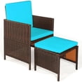 thumbnail image 5 of GVN 9 Pieces Patio Rattan Dining Cushioned Chairs Set-Turquoise, Outdoor Sofa Sectional , Coffee Table for Patio Back Deck, Balcany, Poolside, 5 of 8