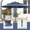 thumbnail image 4 of Autlaycil 10' Patio Umbrella and Base 3 Tiers with Tilt and Crank for Outdoor, Pool, Beach, Garden, Navy Blue, 4 of 7