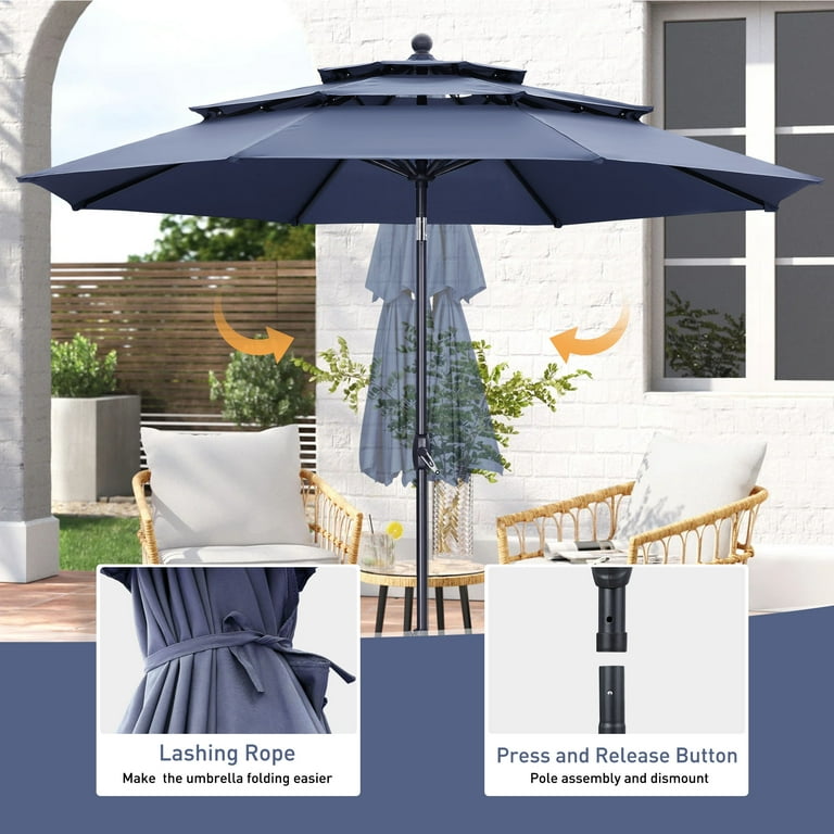 12 commercial patio umbrellas lighted wind resistant PURPLE LEAF 14x8ft Double-sided Rectangular Garden Table Umbrella with Base, Light Grey