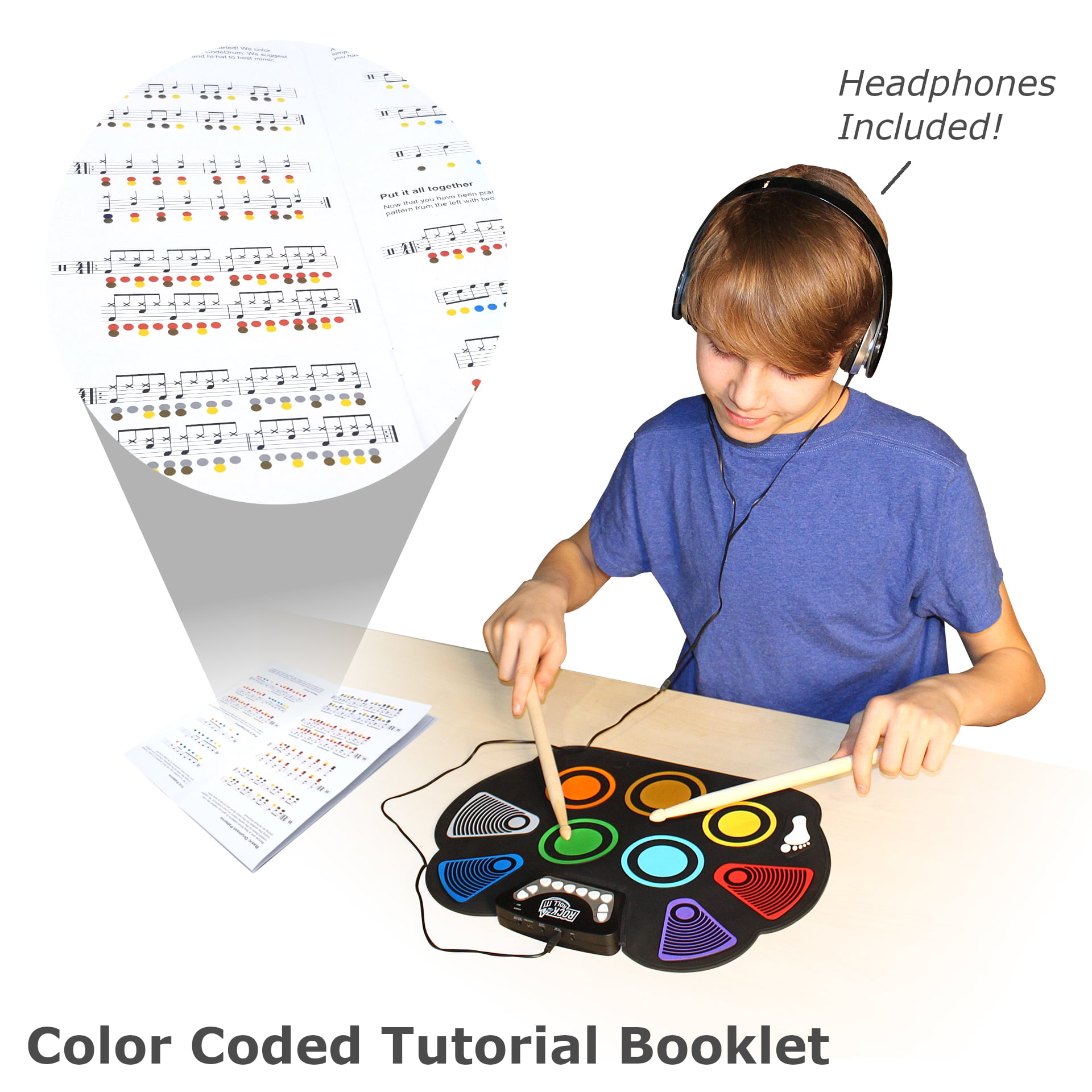 MukikiM CodeDrum Set: Flexible, Portable Color-Coded Kit with
