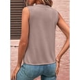 thumbnail image 4 of Sleeveless Shirts for Womens Fashion 2025 Basic Tank Tops Pleated Drape Dressy Tops Summer Outfits Camel M, 4 of 5