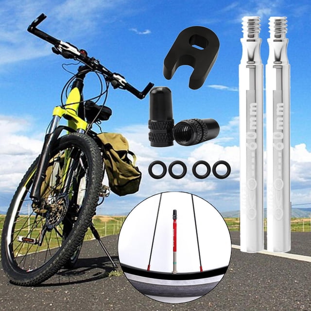 Extensor de válvula Presta para bicicleta, extensor de válvula para bicicleta, extensión de válvulas para neumáticos , accesorio para ciclismo 2pcs plata 60mm Macarena extensor de valor