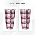 thumbnail image 3 of Vsdgher Heart Plaid 20 Oz Stainless Steel Vacuum Insulated, Travel Mug Coffee Cup for Home, Office, Outdoor Works Great for Ice Drinks and Hot Beverage -Without Straw, 3 of 8