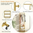 thumbnail image 4 of Heavy Duty Clothing Rack with Wheels,Modern Garment Rack with 3 Metal Shelves, 71.8Inches Display Rack for Hanging Clothes, Hanging Rod for Small Space,Gold, 4 of 14