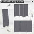 thumbnail image 4 of YODOLLA 3 Panel Room Divider 6 FT Tall Folding Privacy Screen Fabric Office Partition - Light Gray, 4 of 8