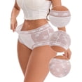 thumbnail image 3 of DARING DIVA Women's High-Waisted Extended Crotch Panties 3 Pcs XL Black, Beige, White, 3 of 6