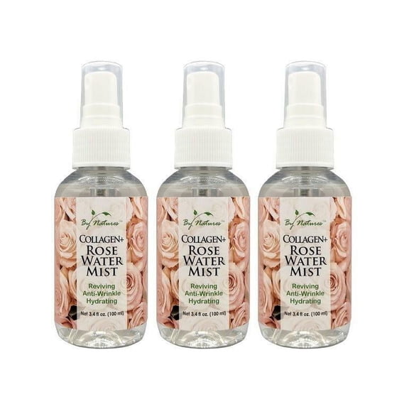 By Natures Collagen   Rose Water Mist Reviving Anti-Wrinkle Hydrating 3.4 Oz