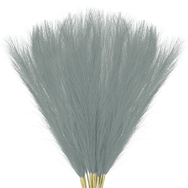 Uxcell 20 Paquete de Hierba Pampas Falsa 21.7" para Decoración del Hogar Boda Gris Claro