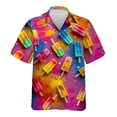 thumbnail image 5 of Camisa hawaiana con estampado de helados de frutas para hombre, blusas con estampado 3D, camisas hawaianas casuales de manga corta para vacaciones unisex, 5 of 5