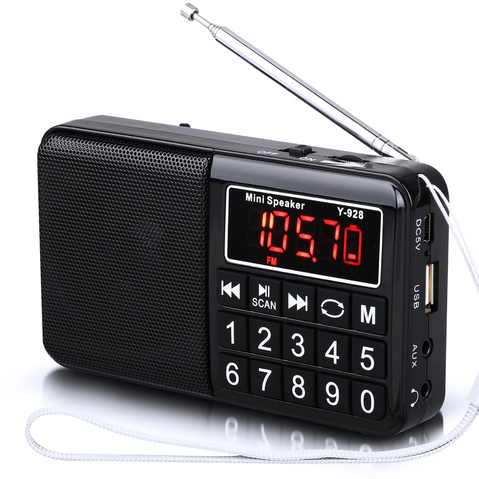 TSV FM Battery Operated Portable Pocket Radio - Best Reception and
