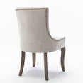 thumbnail image 5 of IVV Modern Upholstered Linen Dining Chairs Set of 2, High Back Tufted Seat with Nailhead Detail and Wooden Legs, 300 lbs Capacity (Beige), 5 of 10