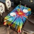 thumbnail image 2 of Colorful Rainbow Tie Dye Spiral Pattern Rectangle Tablecloth 60"x120",Waterproof Polyester Rectangle Table Cloth, Wipeable Spillproof Polyester Tablecloth for Dining, Camping, Indoor and Outdoor, 2 of 5