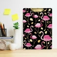 thumbnail image 6 of FMSHPON Pink Flamingos Clipboard Hardboard Wood Nursing Clip Board and Pull for Standard A4 Letter 13x9 inches, 6 of 8