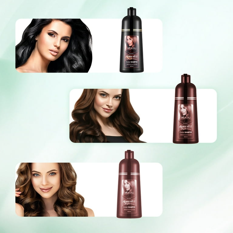 3-in-1 Dark Brown Hair Dye Shampoo for Men & Women, Dry Colour