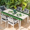 thumbnail image 2 of Green St. Patrick's Day Table Cloths for 3 Foot Rectangle Tables, Gnomes Watercolor Leaves Rustic Patio Waterproof Elastic Fitted Tablecloths, Washable Rectangular Table Cover for Camping, 2 of 8