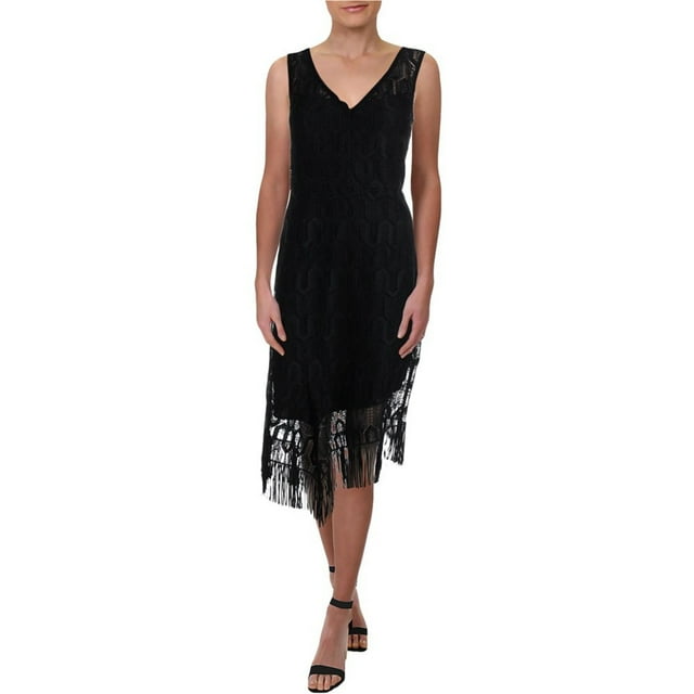 Vestido de Cóctel Nanette Lepore Pub Midi para Mujer Negro 6