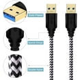 thumbnail image 2 of Fasgear USB to USB Cable 1.6ft 2 Pack-Nylon Braided USB 3.0 A to A Cable Male to Male Cord 5Gbps for Hard Drive Enclosures, Modems, Cameras (0.5m, 2 White), 2 of 6