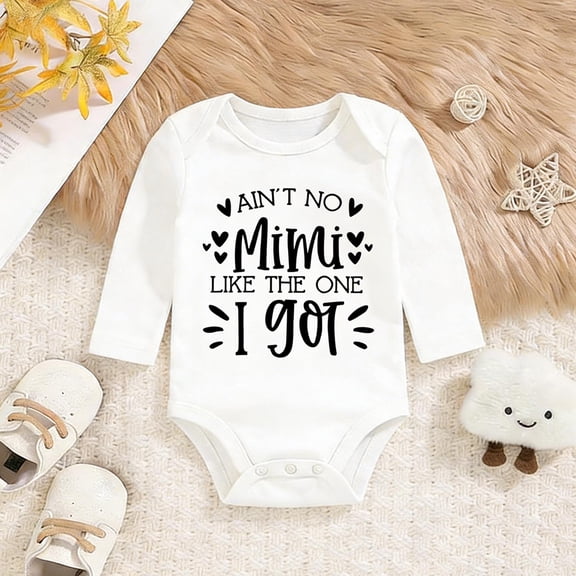 Mimi Baby Clothes, “Ain‘t No Mimi Like Mine” Bodysuit | Grandma Nickname Announcement Romper | Soft Cotton, Short Sleeve, 0-24M