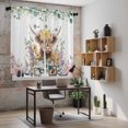 thumbnail image 5 of Spring Cow Floral Kitchen Curtains 63 Inch Length, Green Eucalyptus Leaves Botanical Tiers Curtains for Living Room Berdoom Bathroom, Light Filtering Drapes Window Treatment 2 Panels 42"Wx63"L, 5 of 8
