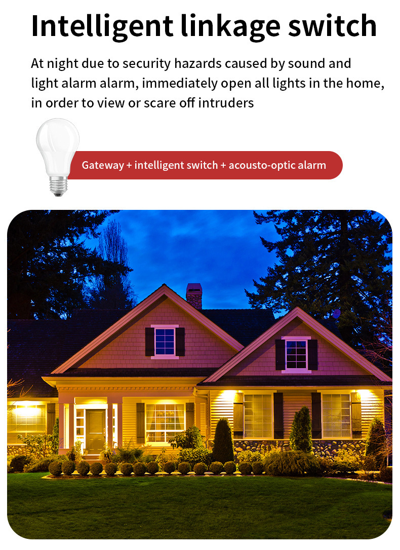 Zigbee Smart Siren Alarm: Wireless Home Security Alarm, Burglar Alarm Sound Light Alarm with 100dB Sounder, Tuya App Control, Tuya Zigbee Hub Required, Compatible with Alexa, Google Assistant