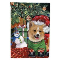 Carolines Treasures PPP3078GF Corgi Under my Christmas Tree Flag Garden Size  Small multicolor