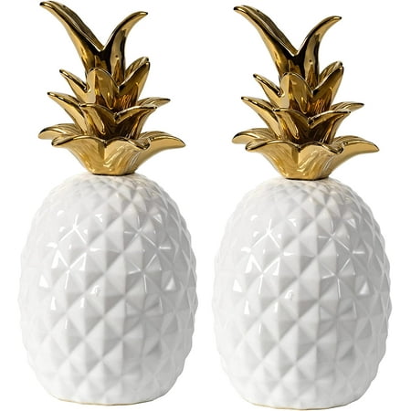 A&B Home Ceramic Pineapple Décor-Set of 2 Ananas Decoration Table Top Centerpiece Wedding Christmas Party