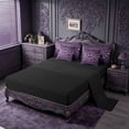 thumbnail image 3 of meiyoeat Vintage Damask Print 7pcs Queen Bedding For Adults,Gothic Bat Bedding Comforter Set Queen For Men Women, Purple Black,Black Reversible, 3 of 7