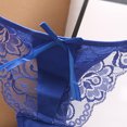 thumbnail image 5 of BLTIBY Women's Erotic Panties Solid Color Lace See-through Briefs Fashion Hollow Out Cheeky Underpants Thongs Blue One Size, 5 of 5