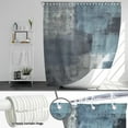thumbnail image 3 of Blue Grey Abstract Shower Curtain Blue and Grey Abstract Art Painting Shower Curtain Bathroom Bathtub Curtain 72x72 Inch with 12 plastic hooks, 3 of 5
