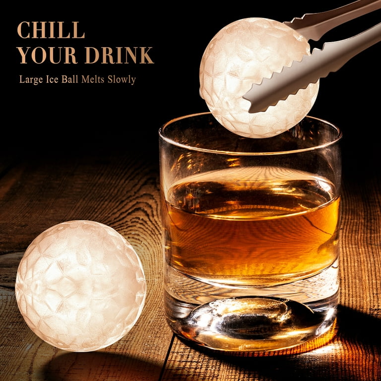 Golf Ball Appearance Ice Cube Molds, Silicone Large Sphere Ice Trays With  Lid, Whiskey Chillers Round Ice Ball Maker For Chilling Cocktail With  Family