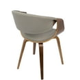thumbnail image 3 of Symphony Mid-Century Modern Dining/Accent Chair in Walnut Wood and Grey Faux Leather by LumiSource, 3 of 5