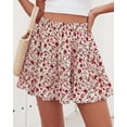 thumbnail image 2 of BTFBM Summer Skirts for Women Floral High Waist Shorts Underneath Boho Tiered Flowy Tennis Skorts Casual Mini Skirt, 2 of 7