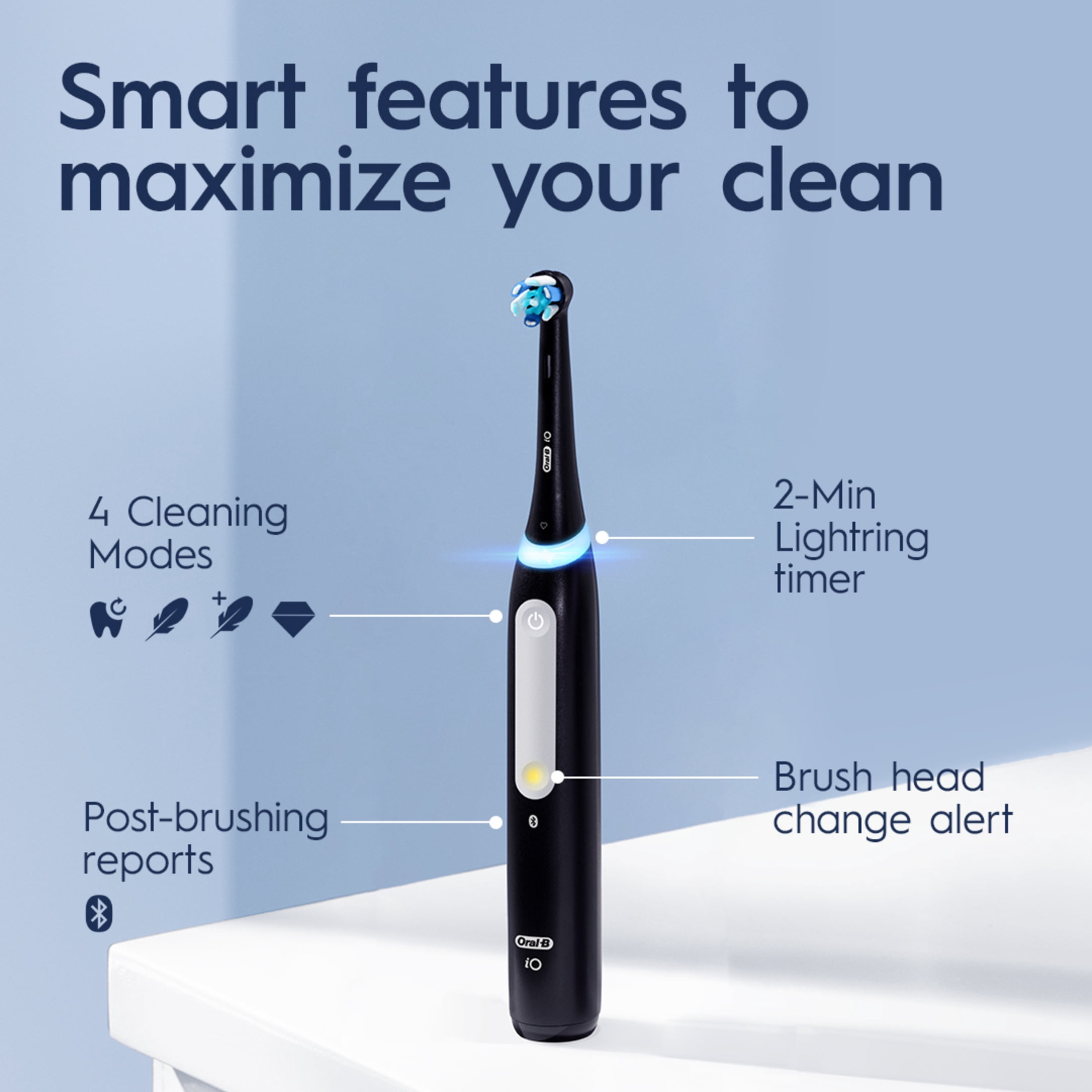 Oral-B Toothbrush, iO Series 4 Electric Toothbrush with (1) Brush Head, Rechargeable, Black