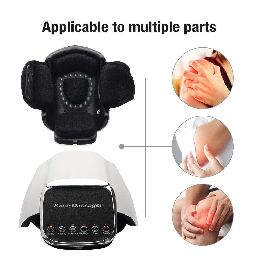 4-in-1 Cordless Knee Massager with Heat, Vibration, Air Compression & Red Light, Rechargeable Wrap for Soothing Joint Comfort and At-Home Relaxation