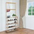 thumbnail image 4 of TOOL1SHOoo 5 Tiers Bamboo Shoe Storage Rack Entryway Shoe Shelf Organizer Bedroom Closet, 4 of 9