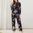 thumbnail image 3 of Bingfone Womens Pajama Sets Mushroom Doodle Print,Long Sleeve Loungewear Pajamas Set-X-Large, 3 of 9