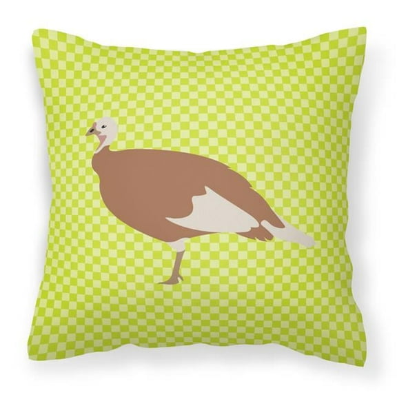 Carolines Treasures BB7810PW1818 Jersey Buff Turkey Hen Green Fabric Decorative Pillow, 18 x 18 in.