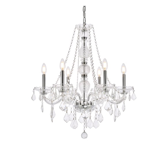 Verona 6 light Chrome Chandelier Clear Royal Cut Crystal