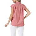 thumbnail image 3 of INSPIRE CHIC Summer Check Top for Women's 1950s Vintage Button Up Dressy Casual Blouse S Red, 3 of 6