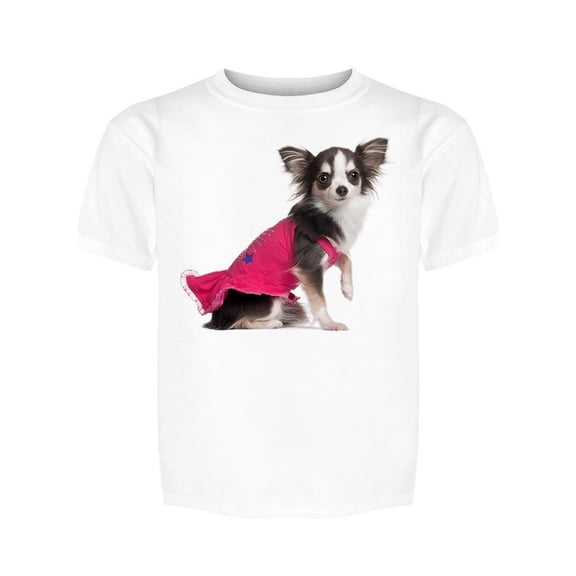 Pink Dress Chihuahua Tee Girl's -Image by Shutterstock
