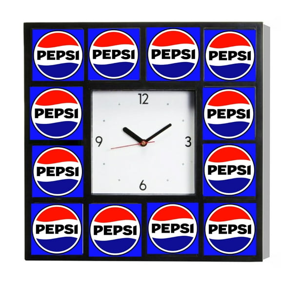 Pepsi Cola Drink Sign NEW 2023 Logo Advertising Promo Diner Clock 10.5". Big Square