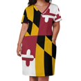 thumbnail image 2 of Vestido de noche con bolsillos sueltos y bandera de Maryland, vestido de verano para mujer 2025, traje de verano para mujer, 2 of 6