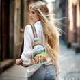 thumbnail image 7 of Stylish Leather Crossbody Bag 8.46x5.9x2.16In Easy To Carry Multi-Purpose Travel Hiking Shopping Fashion Bag Red Flowers, 7 of 7