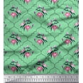 thumbnail image 1 of Soimoi Japan Crepe Satin Fabric Leaves,Floral & Quatrefoil Damask Print Fabric by the Yard 42 Inch Wide, 1 of 1