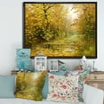 thumbnail image 2 of Designart 'Rain Water On Road In Yellow Woodlands' Country Framed Canvas Wall Art Print, 2 of 5